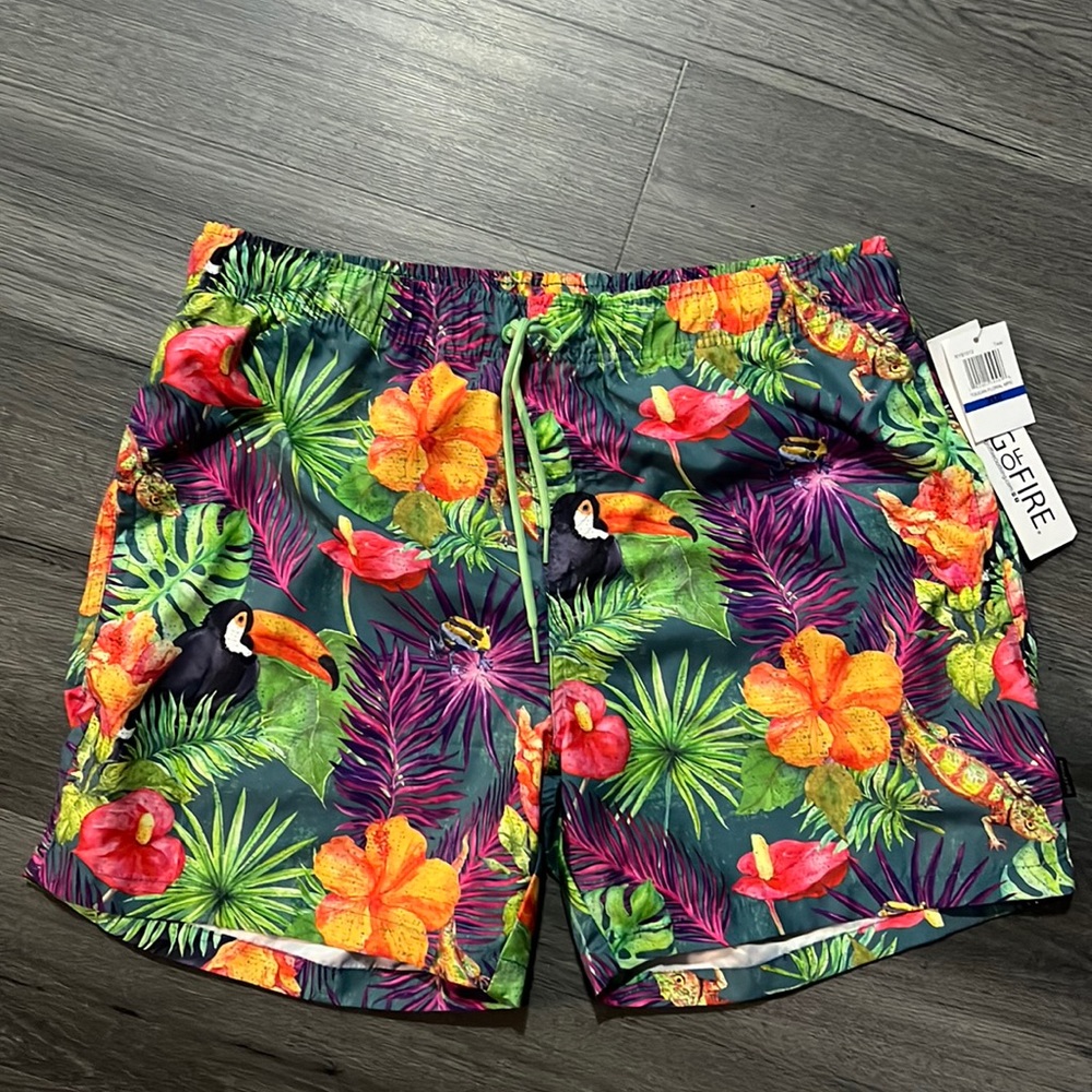 Tropical Print Swim Shorts 6in